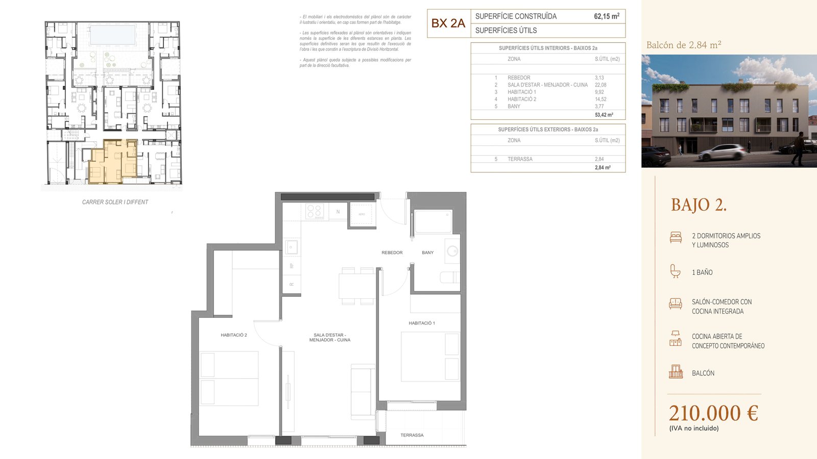 Plano de Bajo 2 en Residencial Soler i Diffent, vivienda reservada