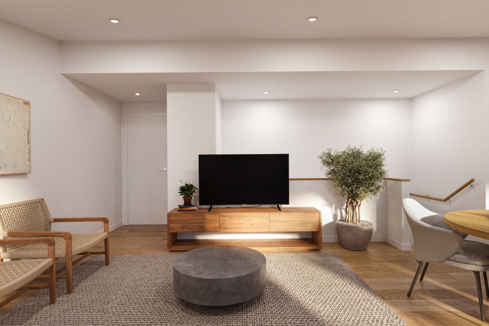 Render de salón de Residencial Soler i Diffent