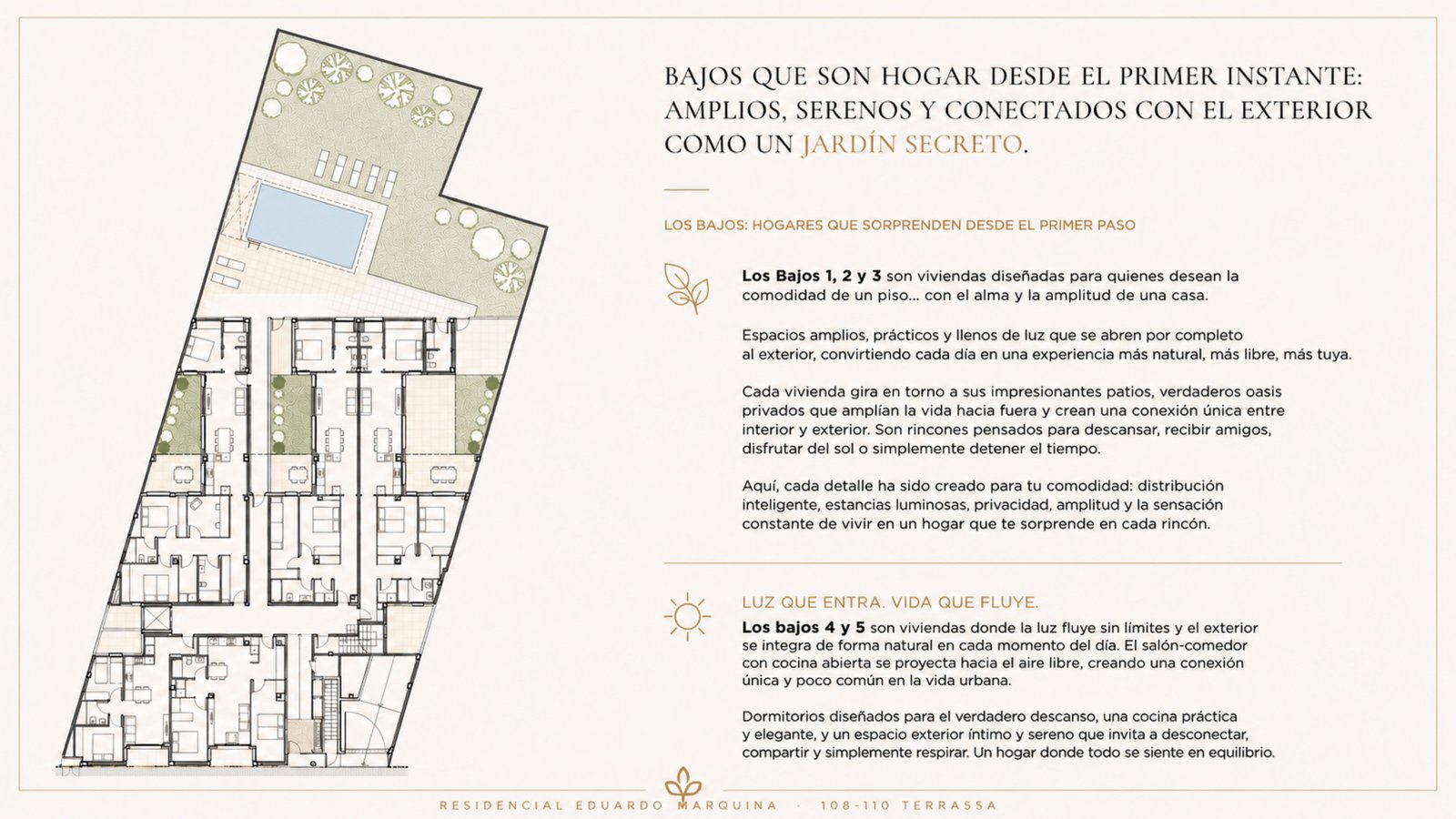 Lámina editorial de tipologías de bajos