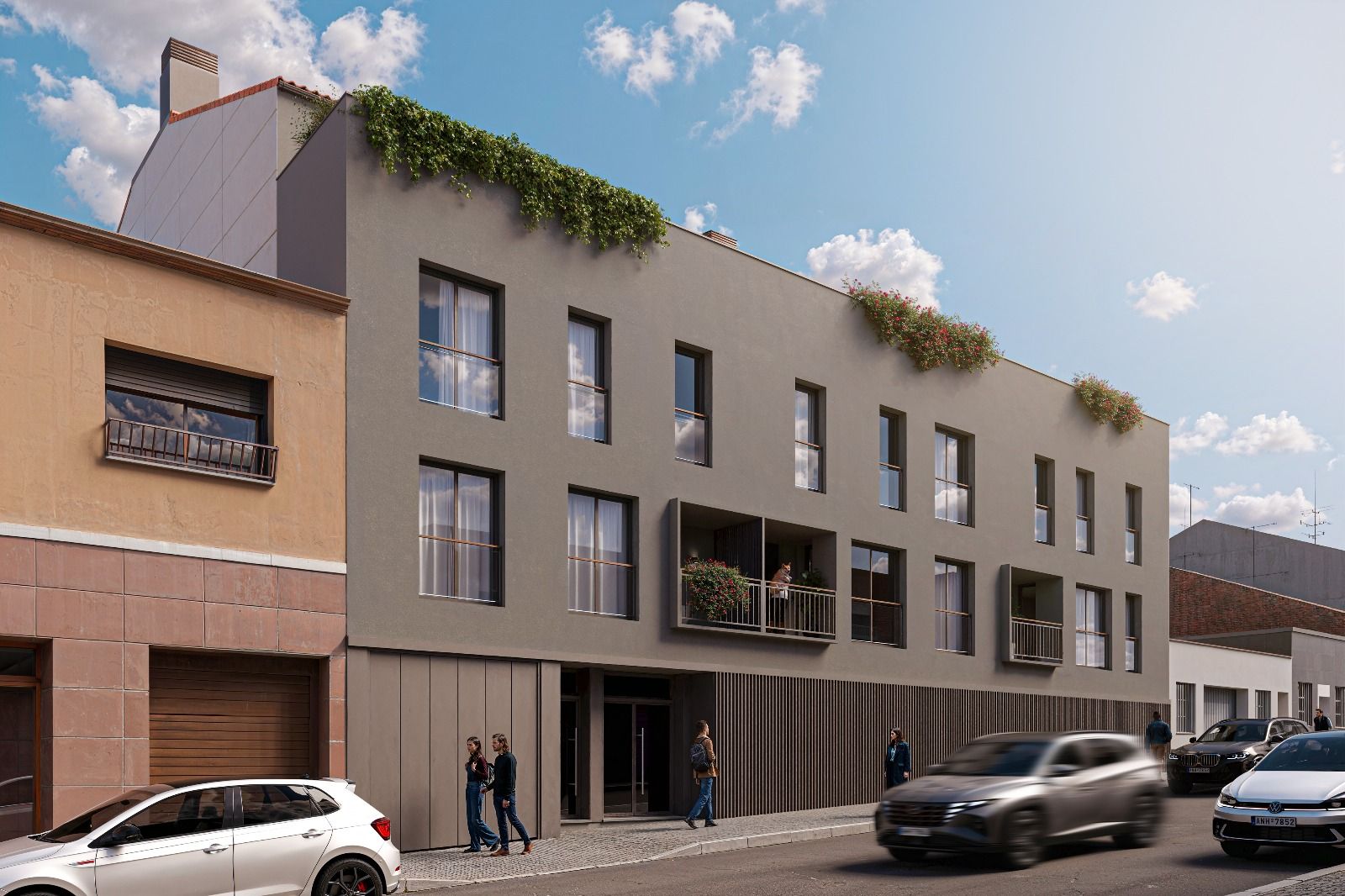 Render exterior en perspectiva de Residencial Soler i Diffent